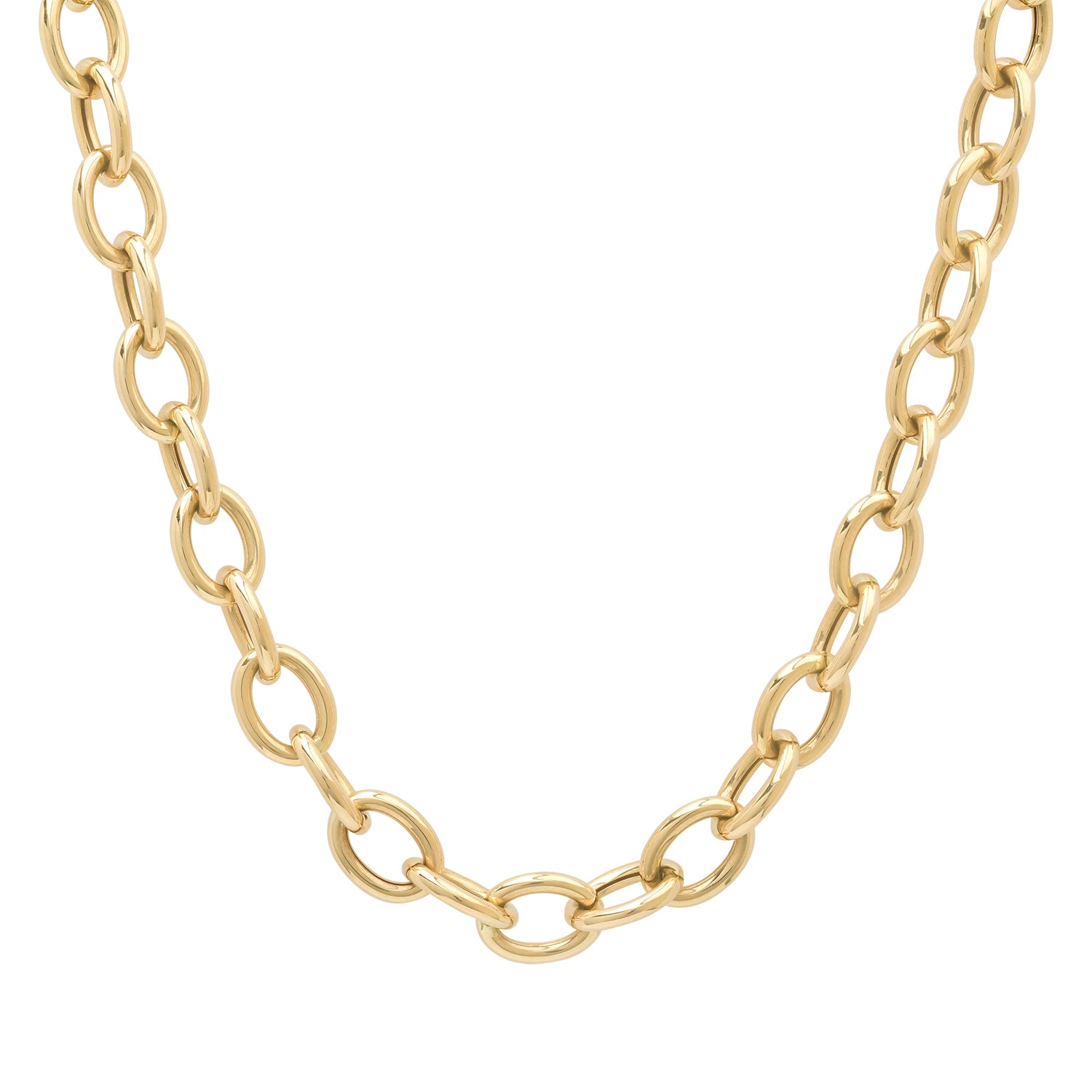 Large Oval Link Gold Chain Necklace