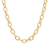 Large Oval Link Gold Chain Necklace - 14k yellow gold