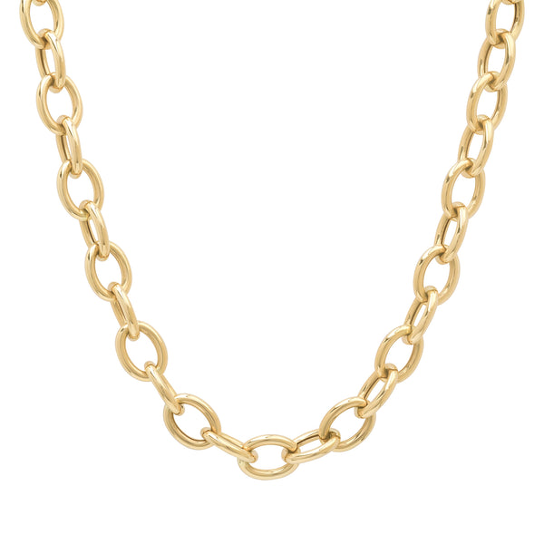 Large Oval Link Gold Chain Necklace