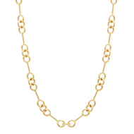 Petite Bone Link Chain Necklace - 14k yellow gold