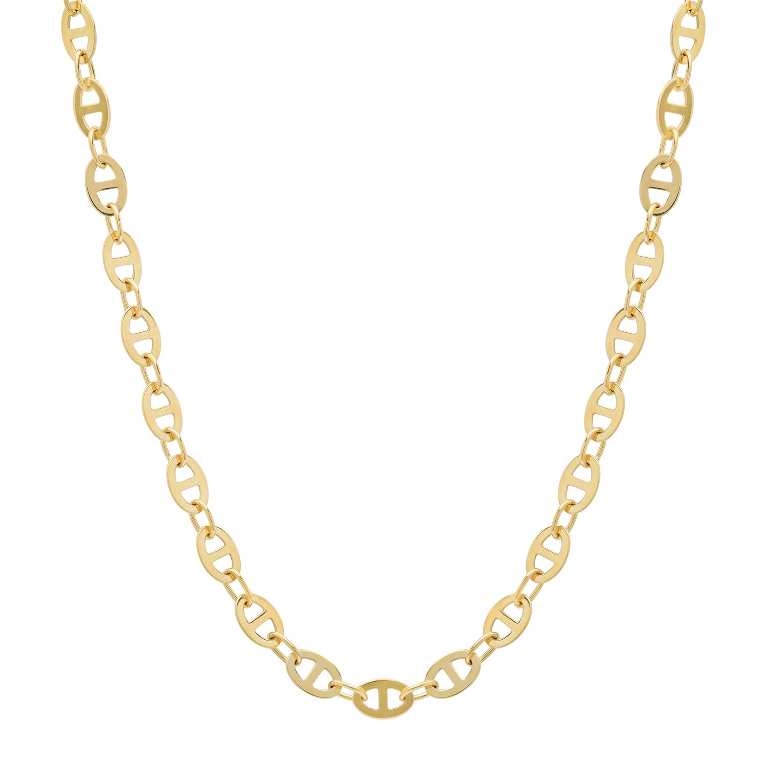 Ultra Flat Mariner Link Gold Chain Necklace