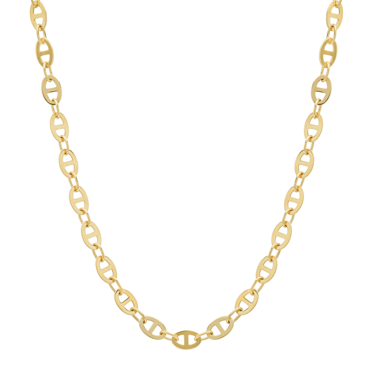 Ultra Flat Mariner Link Gold Chain Necklace