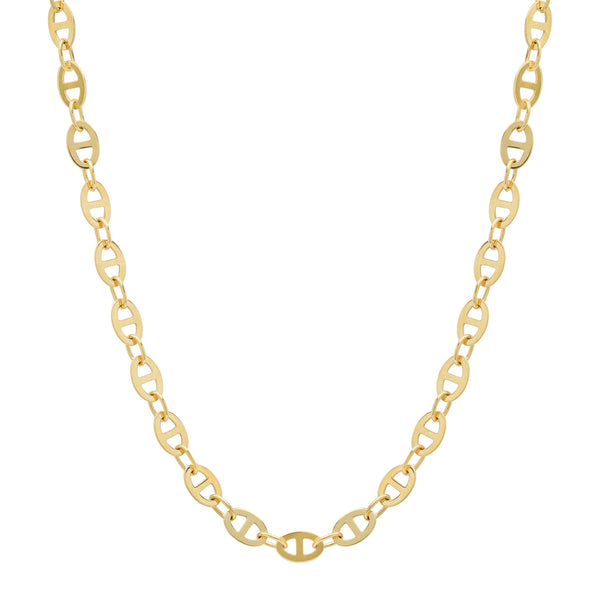 Ultra Flat Mariner Link Gold Chain Necklace
