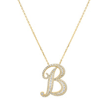Statement Diamond Script Initial Necklace