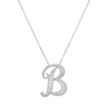 Statement Diamond Script Initial Necklace