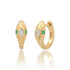Sleek Emerald & Diamond Snake Huggie Hoop Earrings
