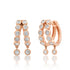 Bezel Set Diamond Split Huggie Hoop Earrings with Short Diamond Dangle