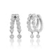 Bezel Set Diamond Split Huggie Hoop Earrings with Short Diamond Dangle