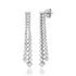 Split Double Diamond Graduated Drop Stud Earrings