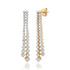 Split Double Diamond Graduated Drop Stud Earrings