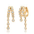 Bezel Set Diamond or Pink Sapphire Split Huggie Hoop Earrings with Long Dangle