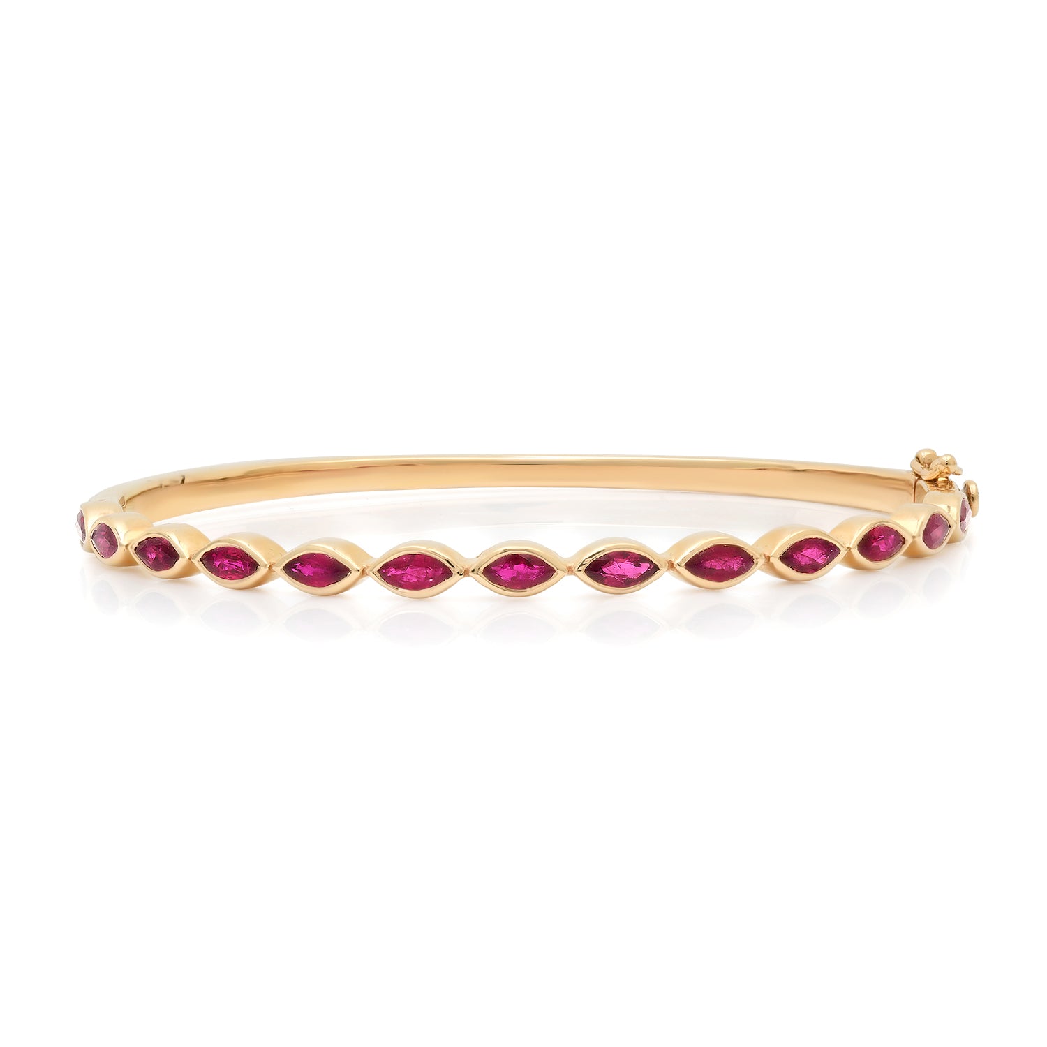 Marquise Ruby Bezel Bangle Bracelet