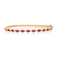 Marquise Ruby Bezel Bangle Bracelet