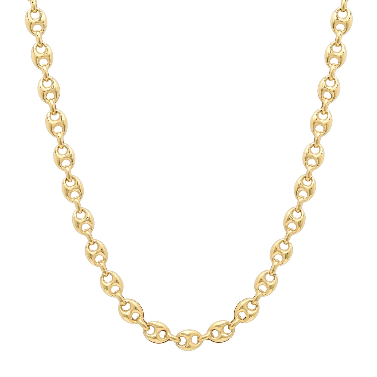 One of a Kind Puffy Mariner Link Gold Chain Necklace