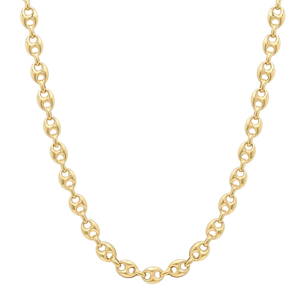 One of a Kind Puffy Mariner Link Gold Chain Necklace