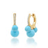 Trio Gemstone & Pave Diamond Huggie Hoop Earrings