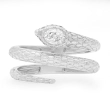 Fluted Snake Diamond Wrap Ring
