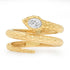 Fluted Snake Diamond Wrap Ring