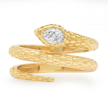 Fluted Snake Diamond Wrap Ring