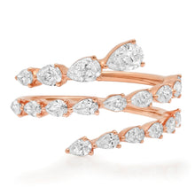 Graduated Diamond Pear Eternity Wrap Ring