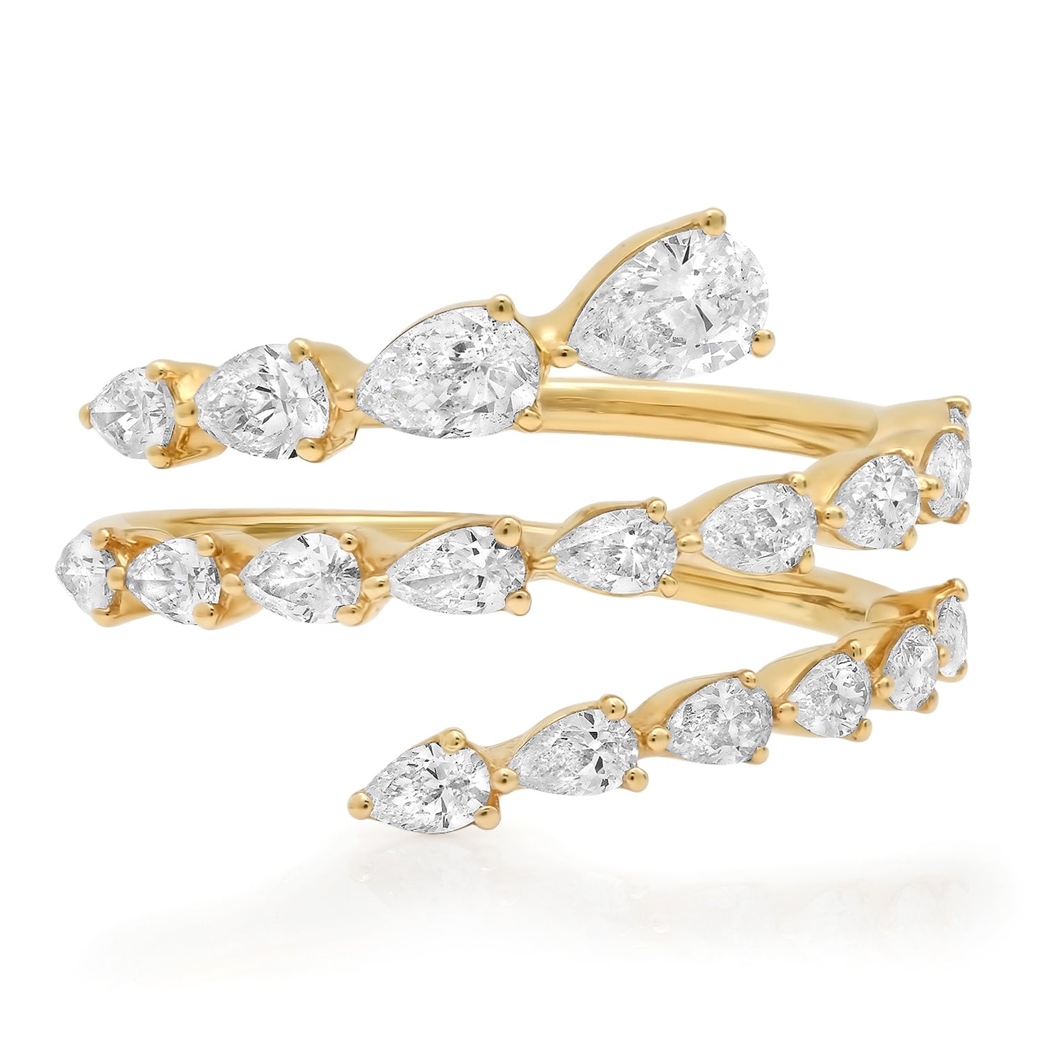 Graduated Diamond Pear Eternity Wrap Ring