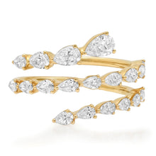 Graduated Diamond Pear Eternity Wrap Ring