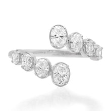 Graduated Bezel Set Oval Diamond Bypass Ring