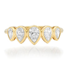 Bezel Set Diamond Pear Half Eternity Band