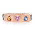Geometric Alternating Gemstone Heart Band Ring