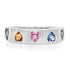 Geometric Alternating Gemstone Heart Band Ring