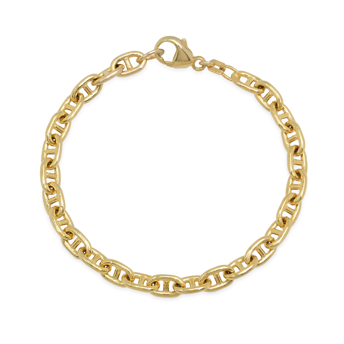 Solid Gold Mariner Chain Bracelet