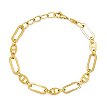 Flat Mariner & Long Link Gold Chain Bracelet