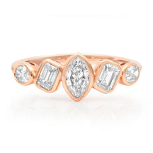 Graduated Multi-Shape Diamond Bezel Ring