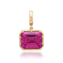 Lab Grown Emerald Cut Pink Sapphire Georgian Set Charm
