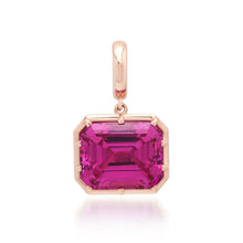 Lab Grown Emerald Cut Pink Sapphire Georgian Set Charm