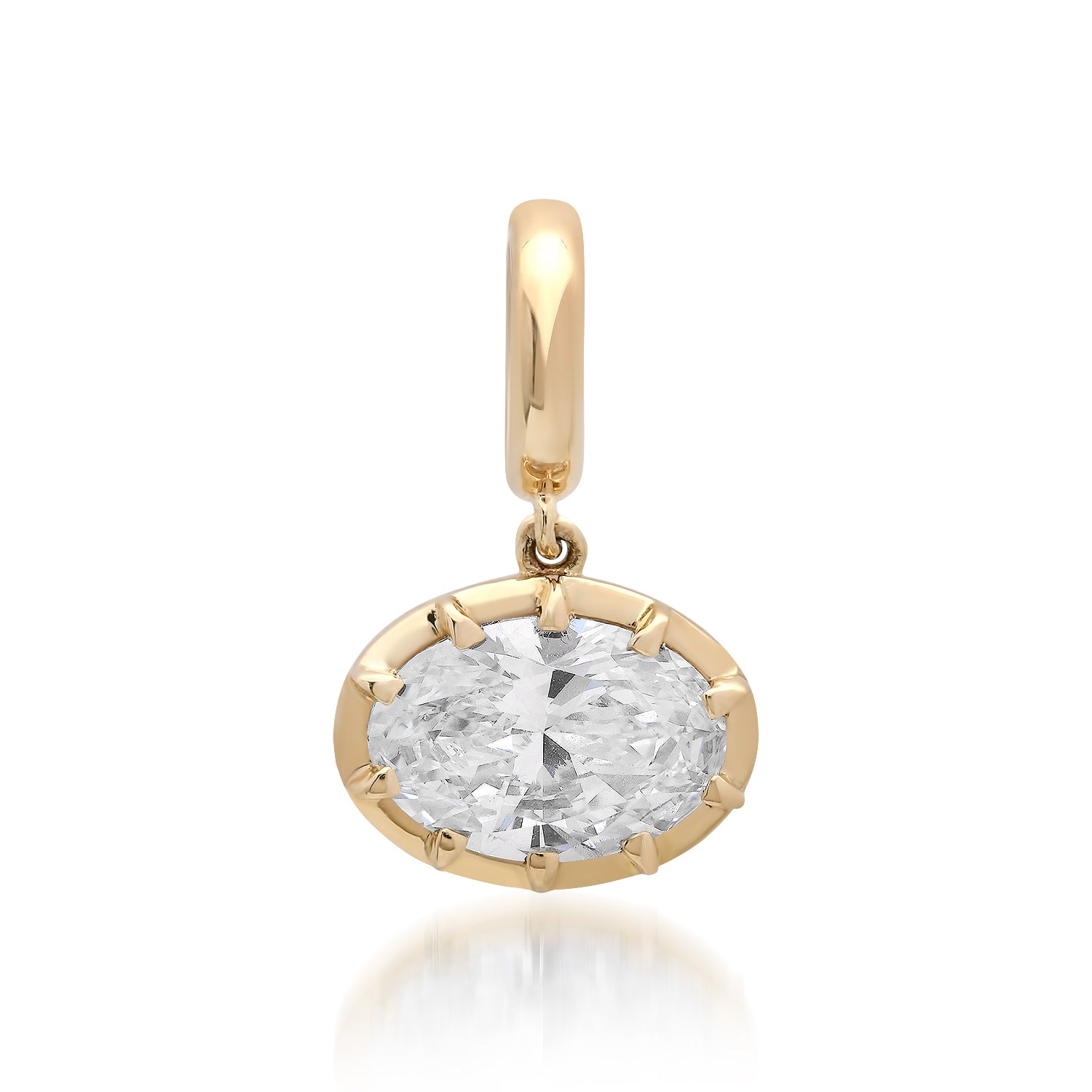 Lab Grown Oval Diamond Claw Prong Charm