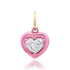 Lab Grown Diamond Heart Charm with Chunky Rhodium Bezel
