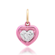 Lab Grown Diamond Heart Charm with Chunky Rhodium Bezel