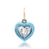 Lab Grown Diamond Heart Charm with Chunky Rhodium Bezel