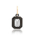 Lab Grown Emerald Cut Diamond Charm with Chunky Rhodium Bezel