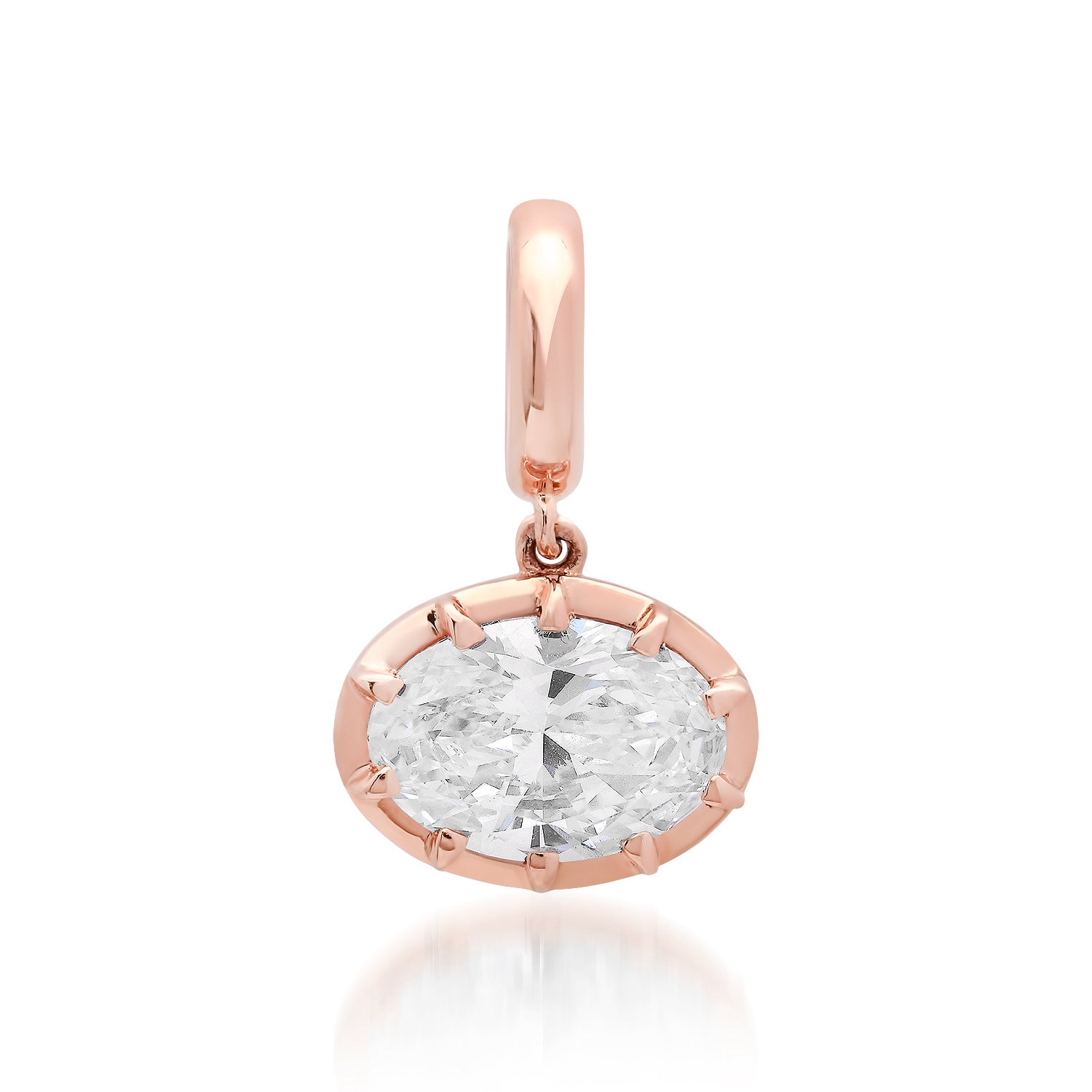 Lab Grown Oval Diamond Cut Georgian Set Charm