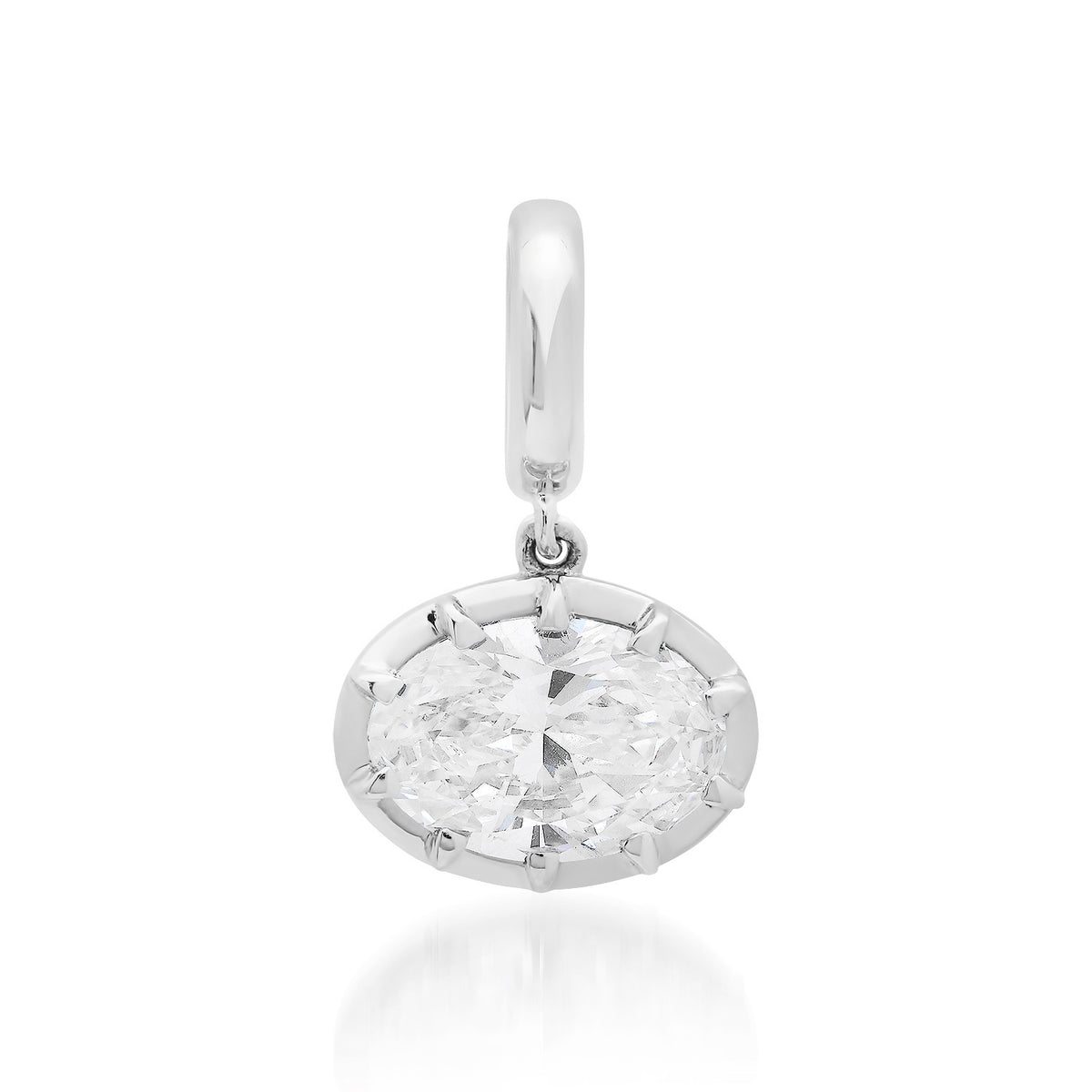 Lab Grown Oval Diamond Cut Georgian Set Charm