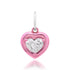 Lab Grown Diamond Heart Charm with Chunky Rhodium Bezel