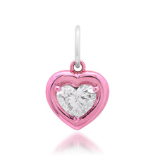 Lab Grown Diamond Heart Charm with Chunky Rhodium Bezel