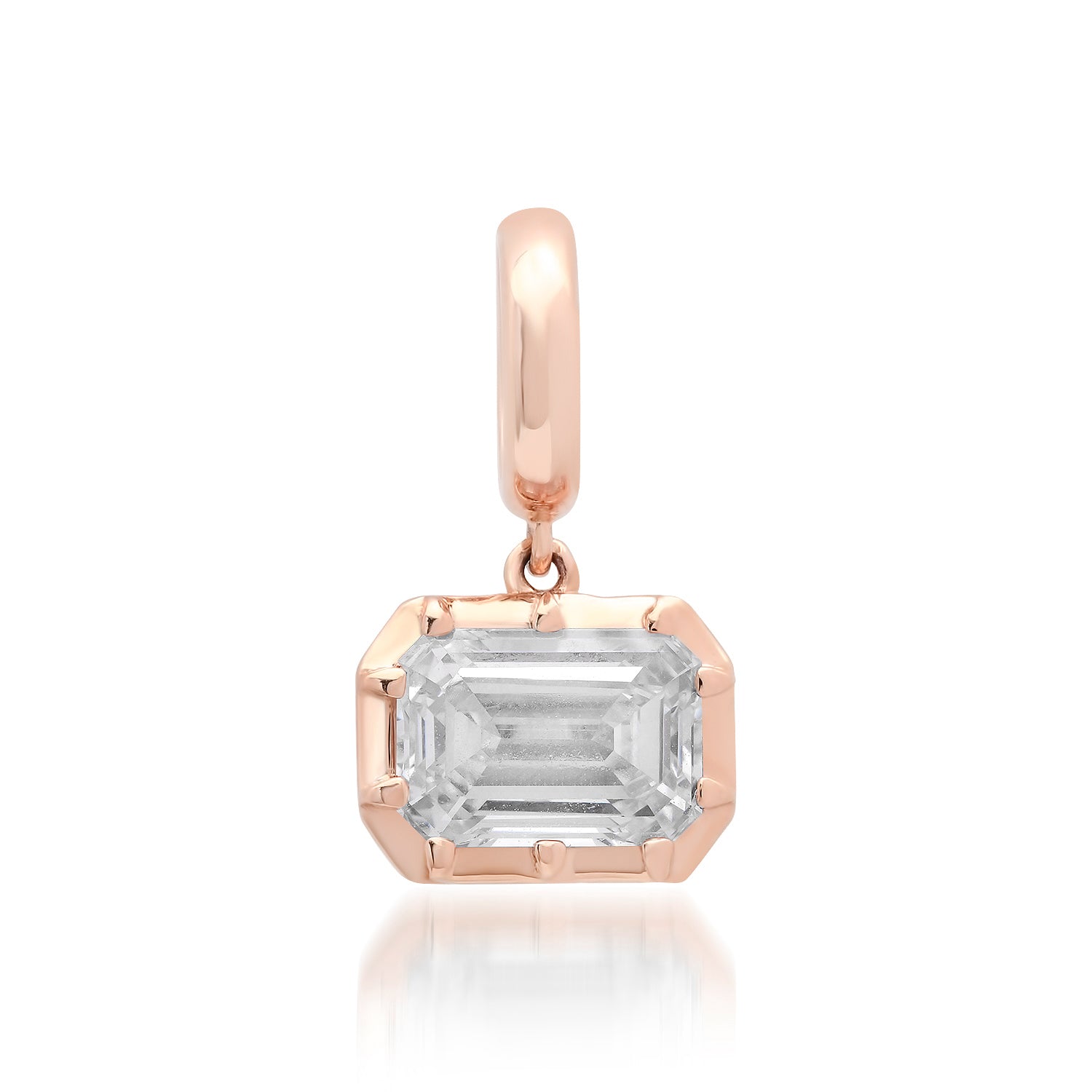 Lab Grown Diamond Emerald Cut Georgian Set Charm