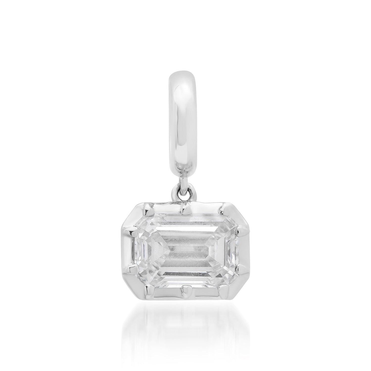 Lab Grown Diamond Emerald Cut Georgian Set Charm