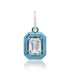 Lab Grown Emerald Cut Diamond Charm with Chunky Rhodium Bezel