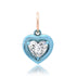 Lab Grown Diamond Heart Charm with Chunky Rhodium Bezel