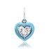 Lab Grown Diamond Heart Charm with Chunky Rhodium Bezel