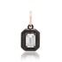 Lab Grown Emerald Cut Diamond Charm with Chunky Rhodium Bezel